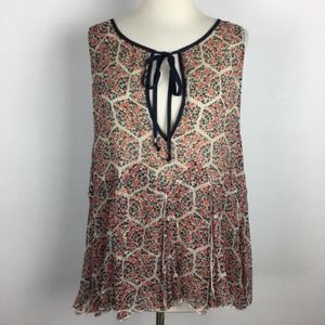 Free People Flowy Sleeveless Floral Top Large